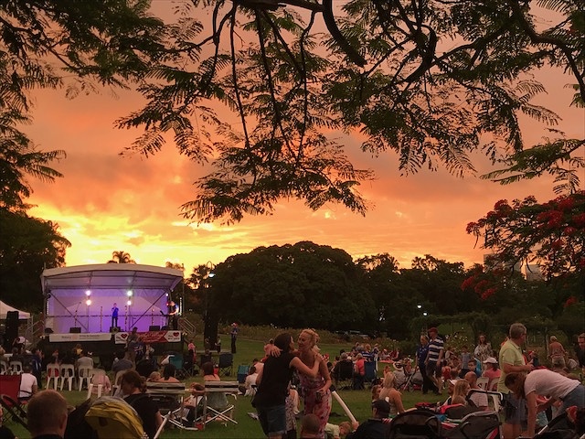 Sunset in New Farm Park